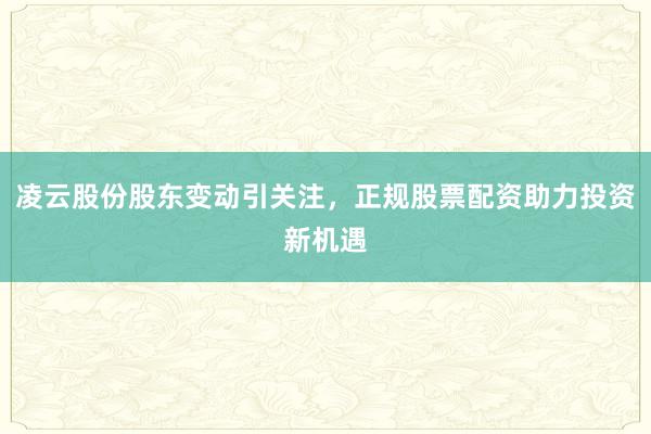 凌云股份股东变动引关注，正规股票配资助力投资新机遇