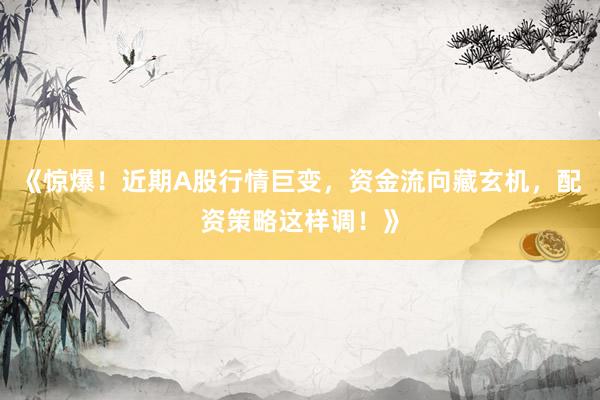 《惊爆！近期A股行情巨变，资金流向藏玄机，配资策略这样调！》