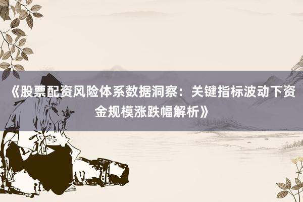 《股票配资风险体系数据洞察：关键指标波动下资金规模涨跌幅解析》
