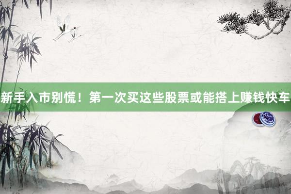 新手入市别慌！第一次买这些股票或能搭上赚钱快车