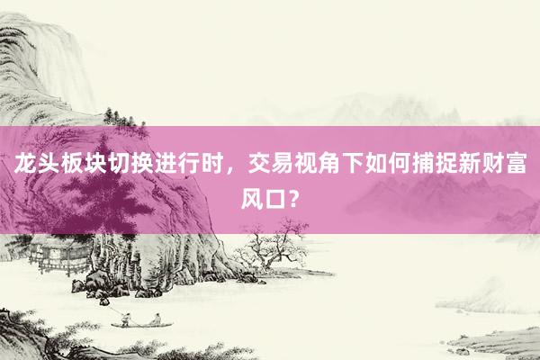 龙头板块切换进行时，交易视角下如何捕捉新财富风口？