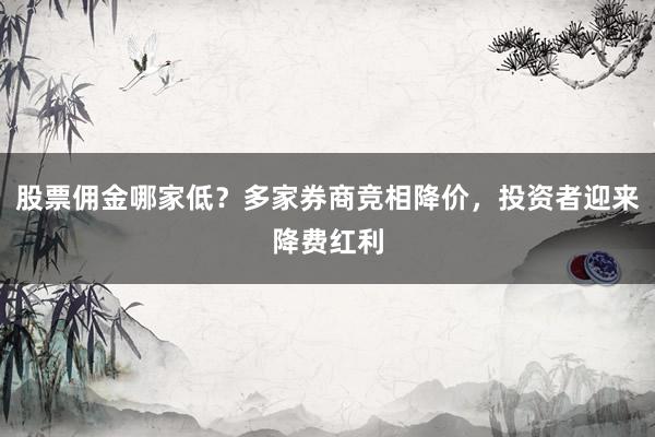 股票佣金哪家低？多家券商竞相降价，投资者迎来降费红利