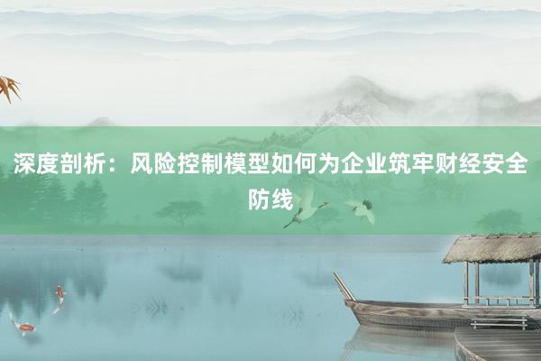 深度剖析：风险控制模型如何为企业筑牢财经安全防线