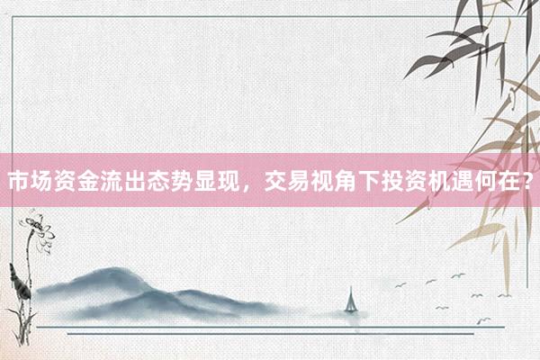 市场资金流出态势显现，交易视角下投资机遇何在？