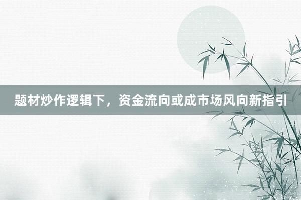题材炒作逻辑下，资金流向或成市场风向新指引